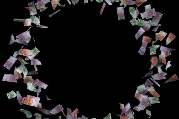 Money symbols banknotes video footage vj loop