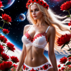 Ukraine-Elegance Woman Girl AI Generated Images Stock Photos