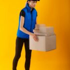 Delivery Girl – Mockup stock Photos