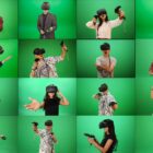 VR People Stock photos green screen